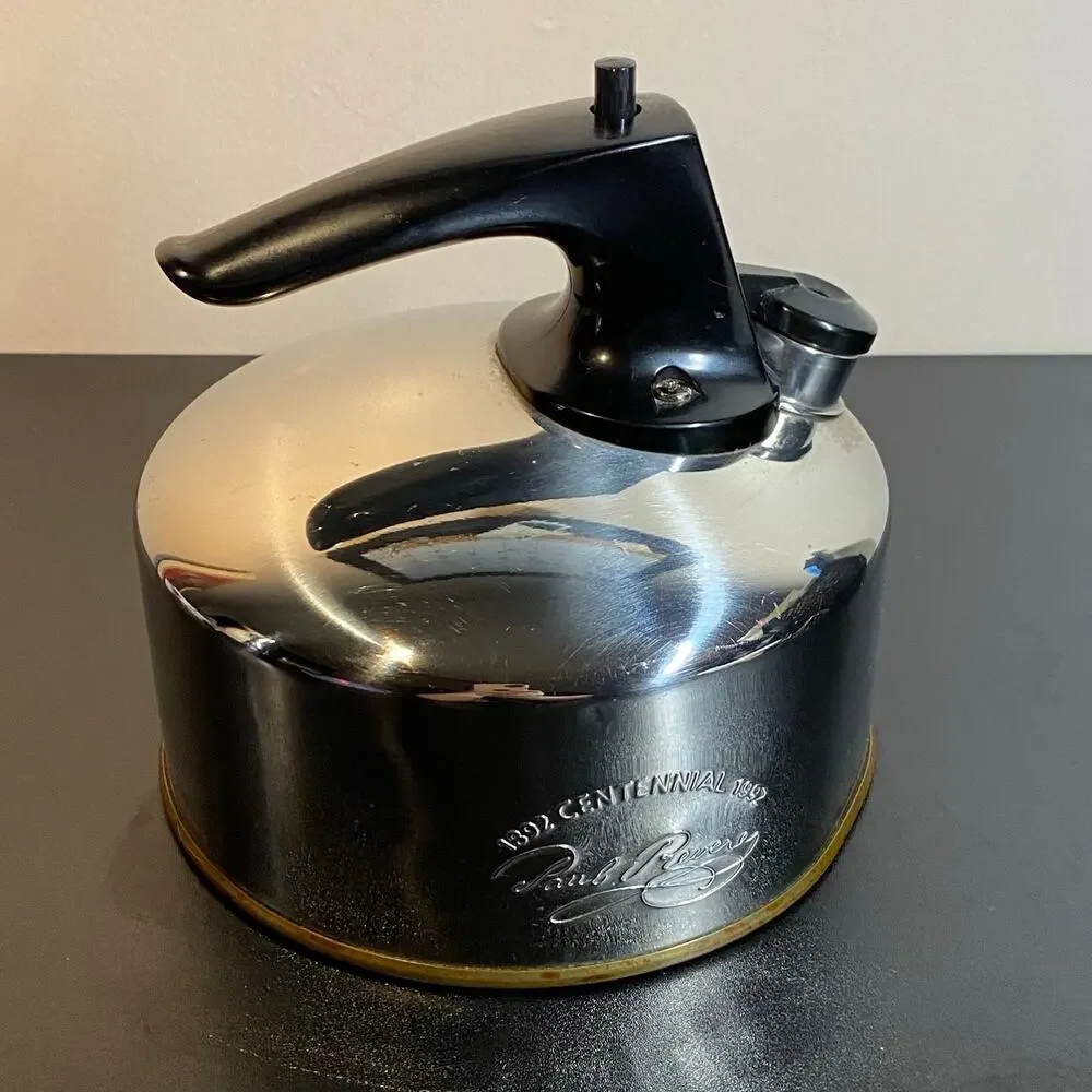 Rare 1992 Centennial Paul Revere Ware Copper Bottom Whistling Tea Kettle 1Qt Vtg